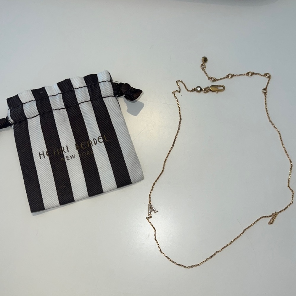 Henri Bendel Gold Plater A Initial Necklace